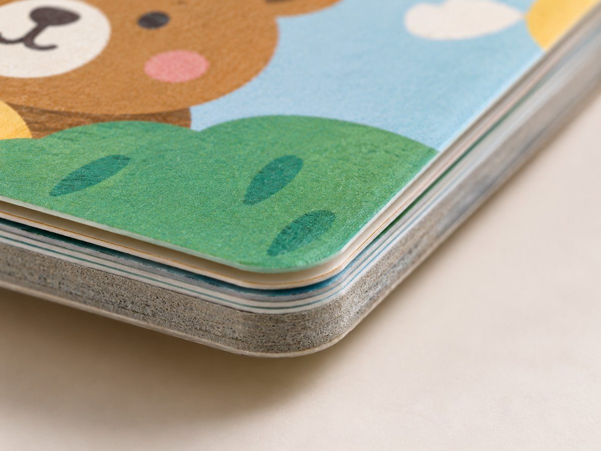 Board Book Printing material and craftsmanship close-up