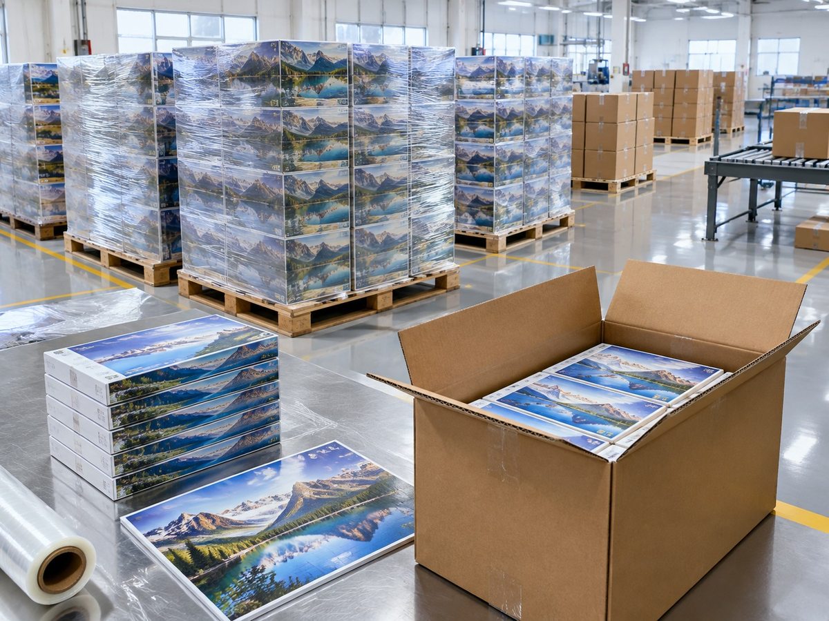 Custom Jigsaw Puzzle Printing packed for export shipping