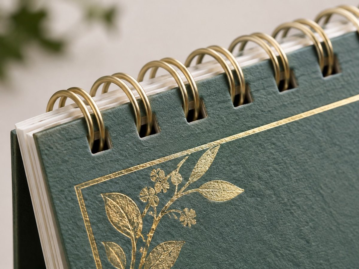 Custom Calendar Printing material and craftsmanship close-up